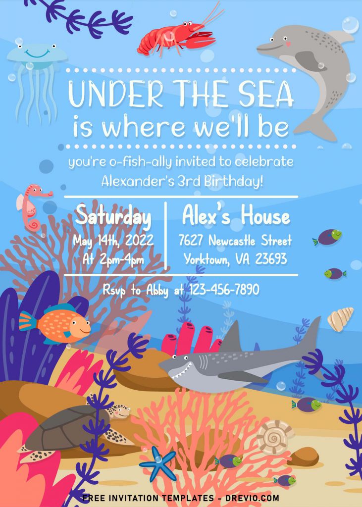 9+ Creative And Cute Under The Sea Themed Birthday Invitation Templates