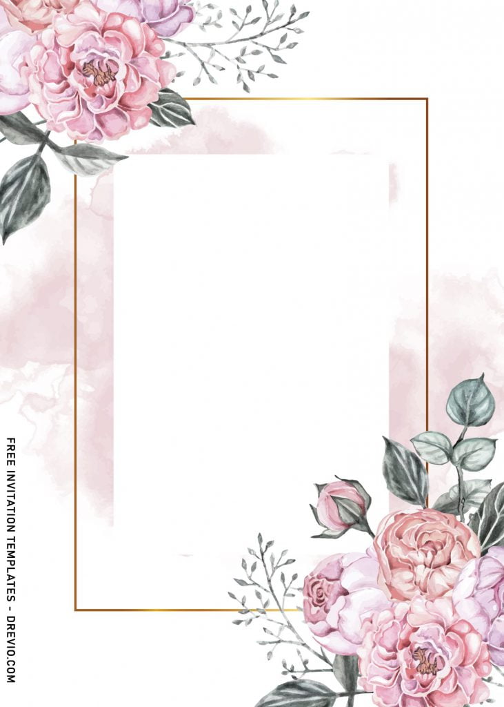 9+ Vintage Watercolor Roses Wedding Invitation Templates and has dusty roses