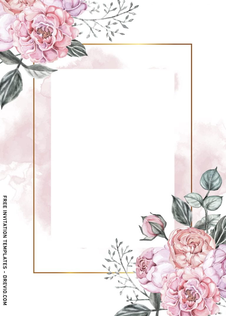 9+ Vintage Watercolor Roses Wedding Invitation Templates - Drevio ...