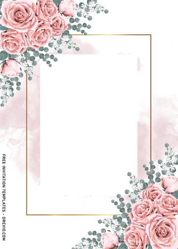 9+ Vintage Watercolor Roses Wedding Invitation Templates | Download ...