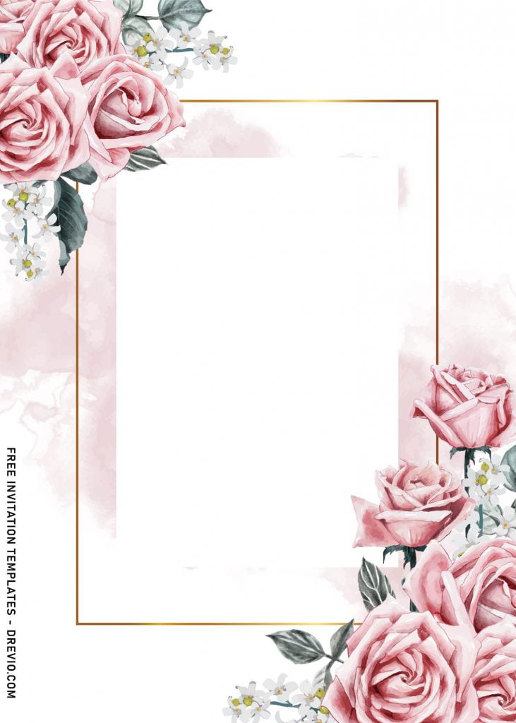 9+ Vintage Watercolor Roses Wedding Invitation Templates and has 