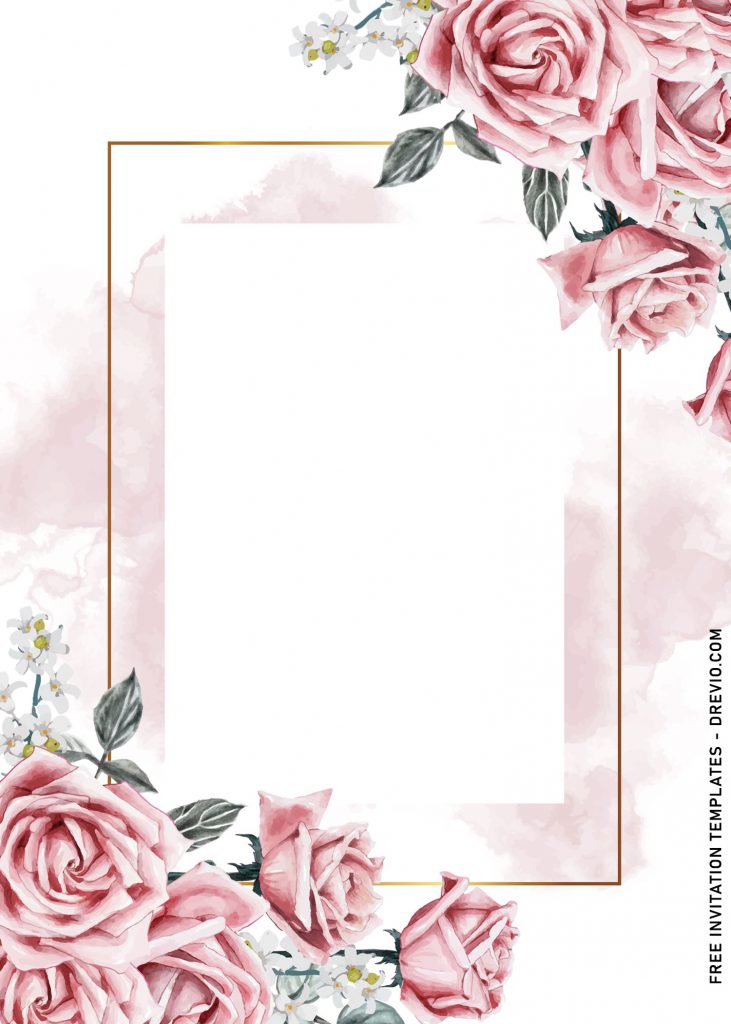 9+ Vintage Watercolor Roses Wedding Invitation Templates and has dusty roses painting