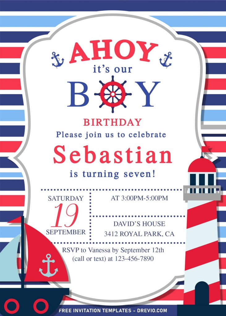 11+ Nautical Themed Birthday Invitation Templates For Your Kid's Birthday Bash