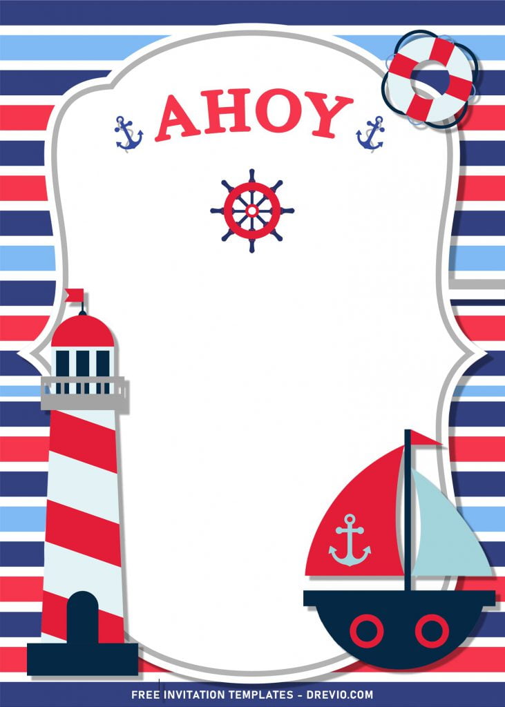 11+ Nautical Themed Birthday Invitation Templates For Your Kid's Birthday Bash and has inflatable lifesaver
