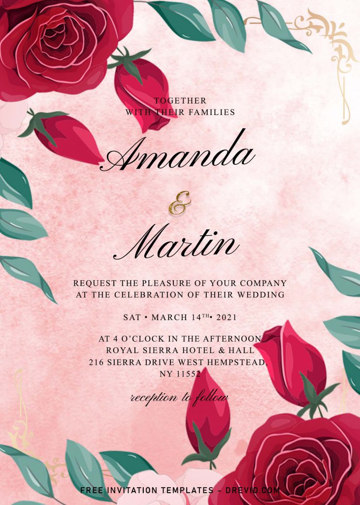 9+ Romantic Roses Wedding Invitation Templates For Your Special Day