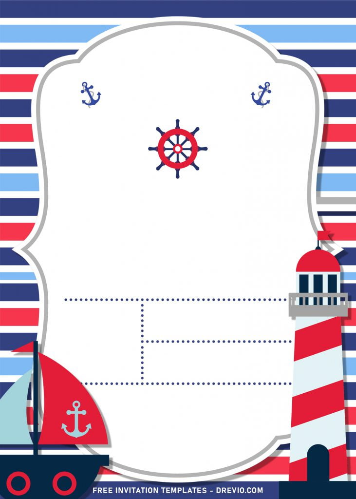 11+ Nautical Themed Birthday Invitation Templates For Your Kid's Birthday Bash and has portrait design