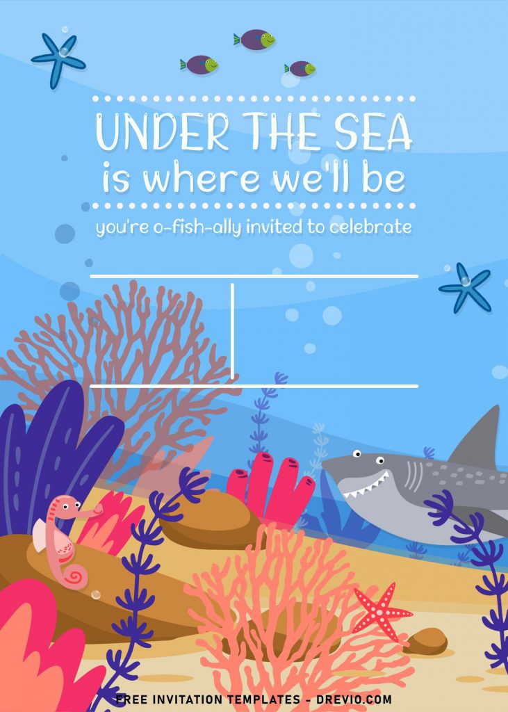 9+ Creative And Cute Under The Sea Themed Birthday Invitation Templates and under the sea themed background