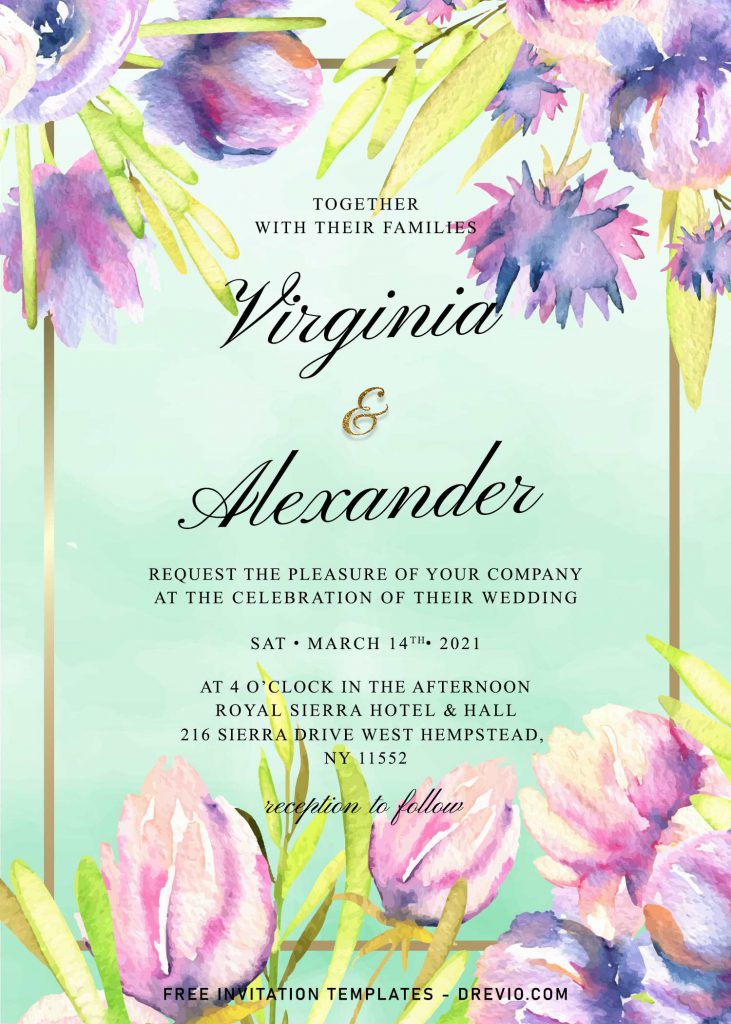 9+ Fancy Floral Watercolor Wedding Invitation Templates