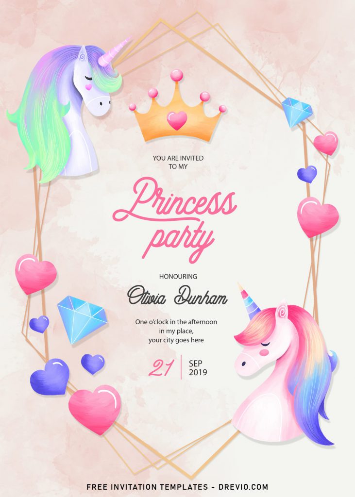 11+ Gorgeous Princess Party In Watercolor Birthday Invitation Templates
