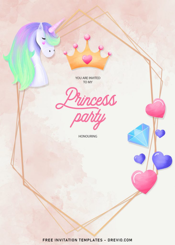 11+ Gorgeous Princess Party In Watercolor Birthday Invitation Templates and has rustic background
