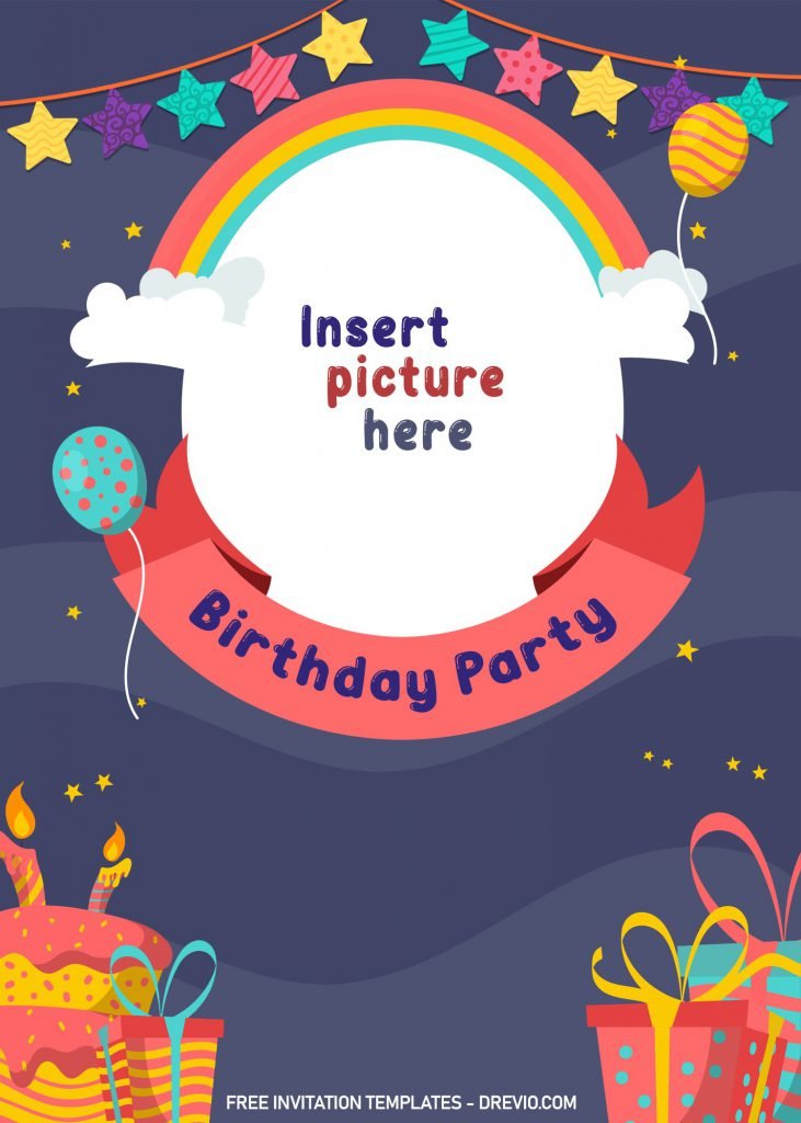 10+ Children Birthday Invitation Templates and has Pastel Rainbow
