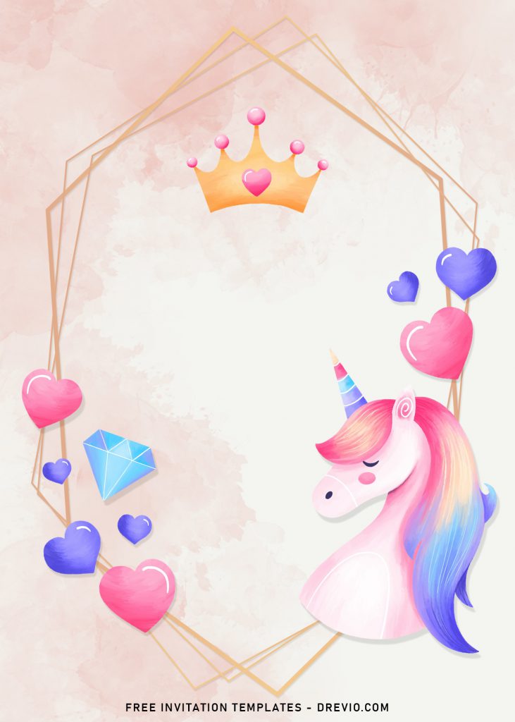 11+ Gorgeous Princess Party In Watercolor Birthday Invitation Templates and has geometric frame