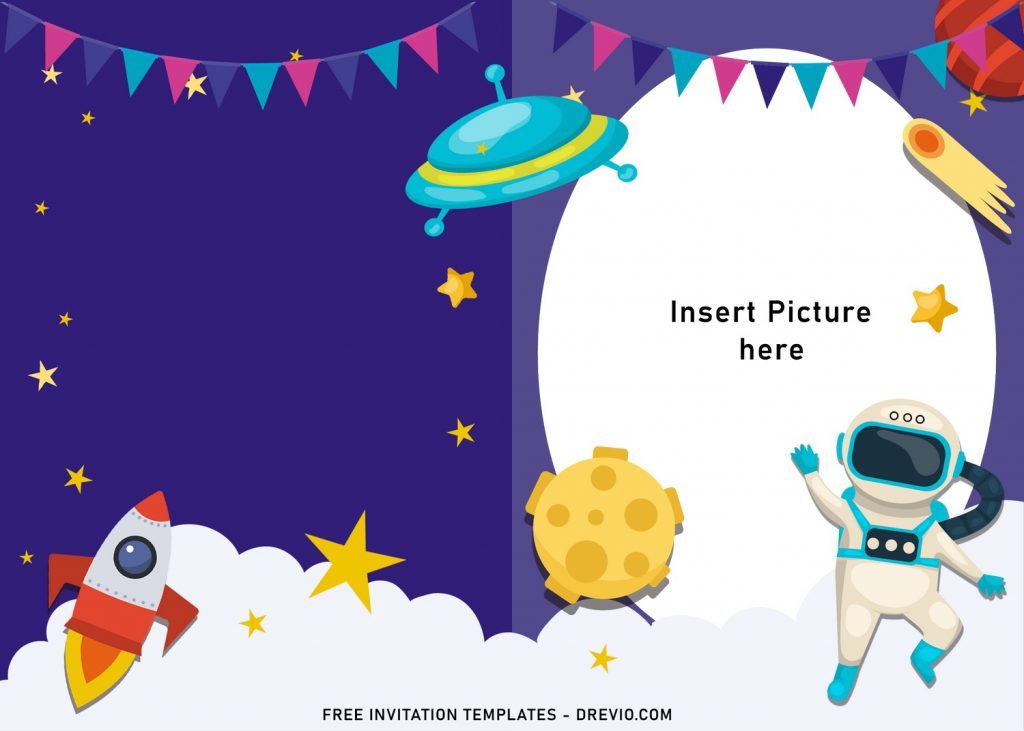 11+ Space Galaxy Birthday Invitation Templates For Your Little Astronaut's Birthday Party and has UFO