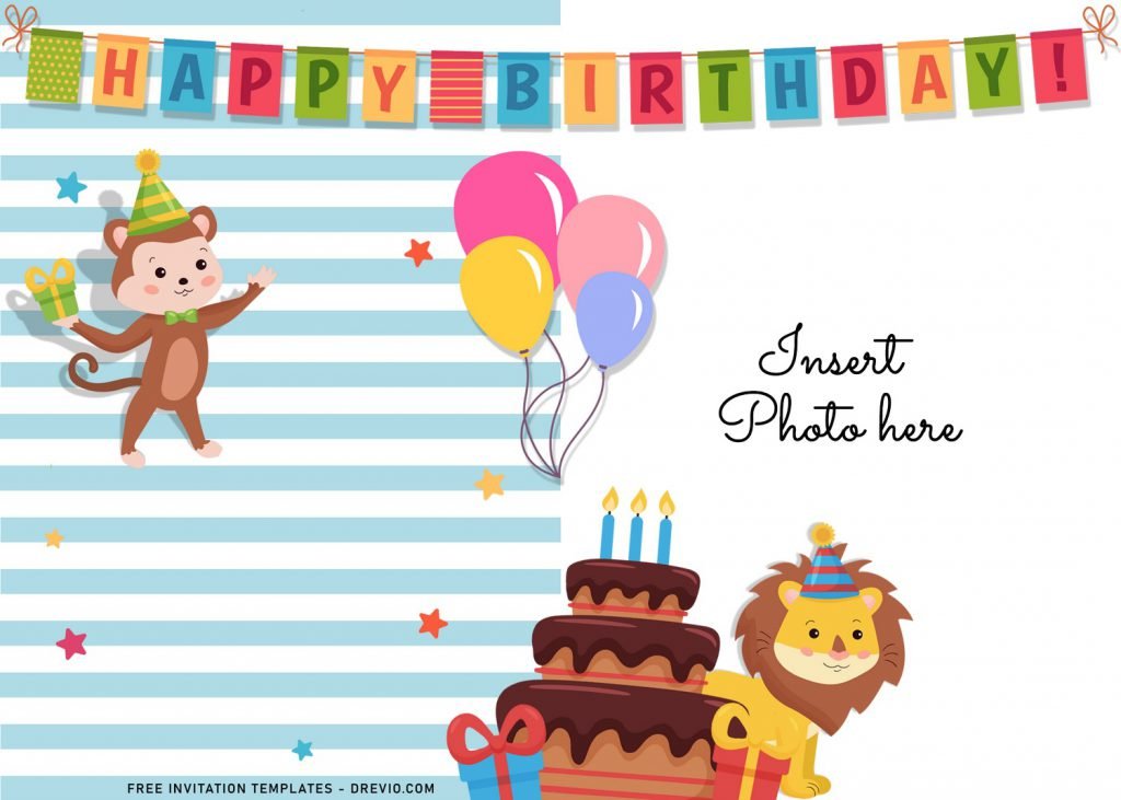 11+ Cute Birthday Baby Animals Birthday Invitation Templates For Your Kid’s Birthday Party and has Baby Lion