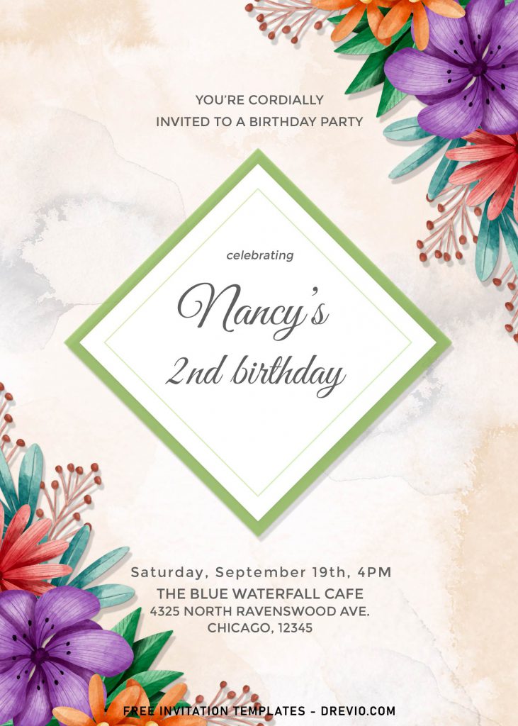 10+ Stunning Floral Wreath Birthday Invitation Templates For Best Spring Birthday Party