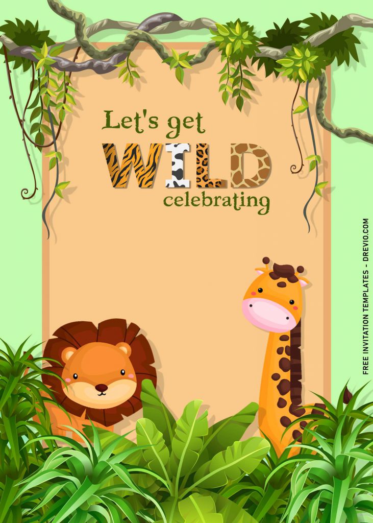 11+ Fun Jungle Birthday Party Invitation Templates and has Cute Baby Lion