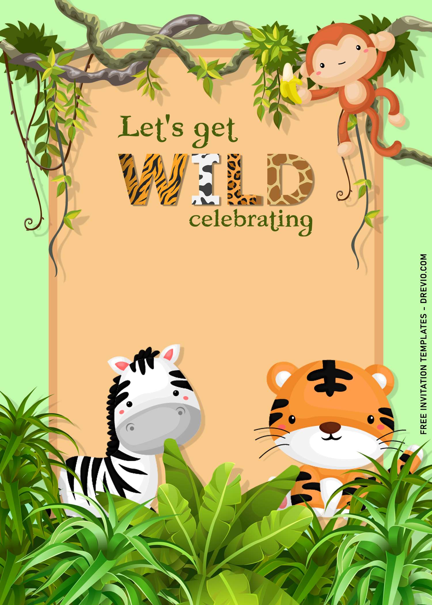 11-hand-drawn-safari-jungle-animals-birthday-invitation-templates