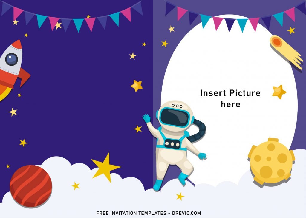 11+ Space Galaxy Birthday Invitation Templates For Your Little Astronaut's Birthday Party and has Spaceship or Rocket