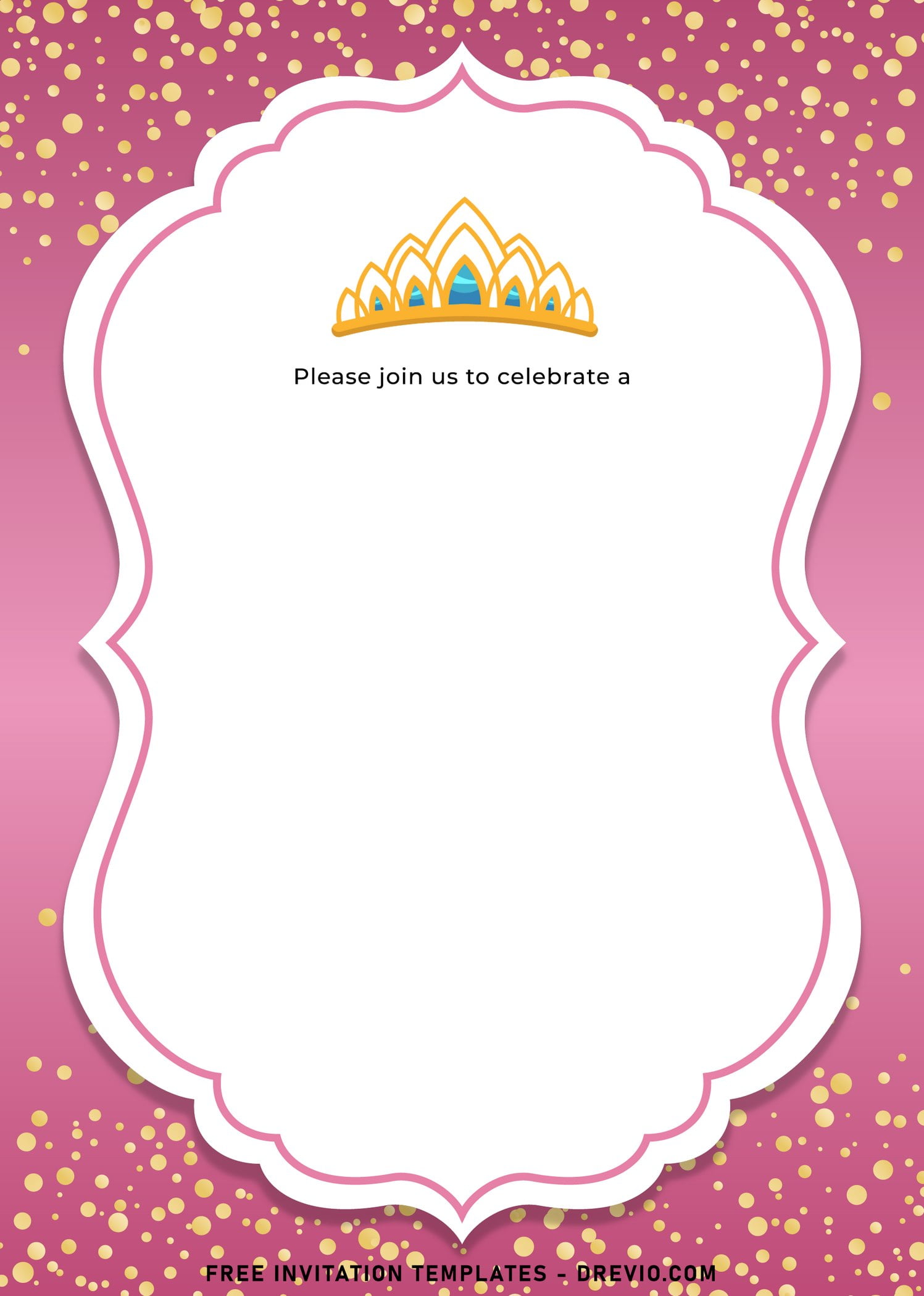 7+ Elegant Gold Confetti Princess Birthday Invitation Templates | Download  Hundreds FREE PRINTABLE Birthday Invitation Templates