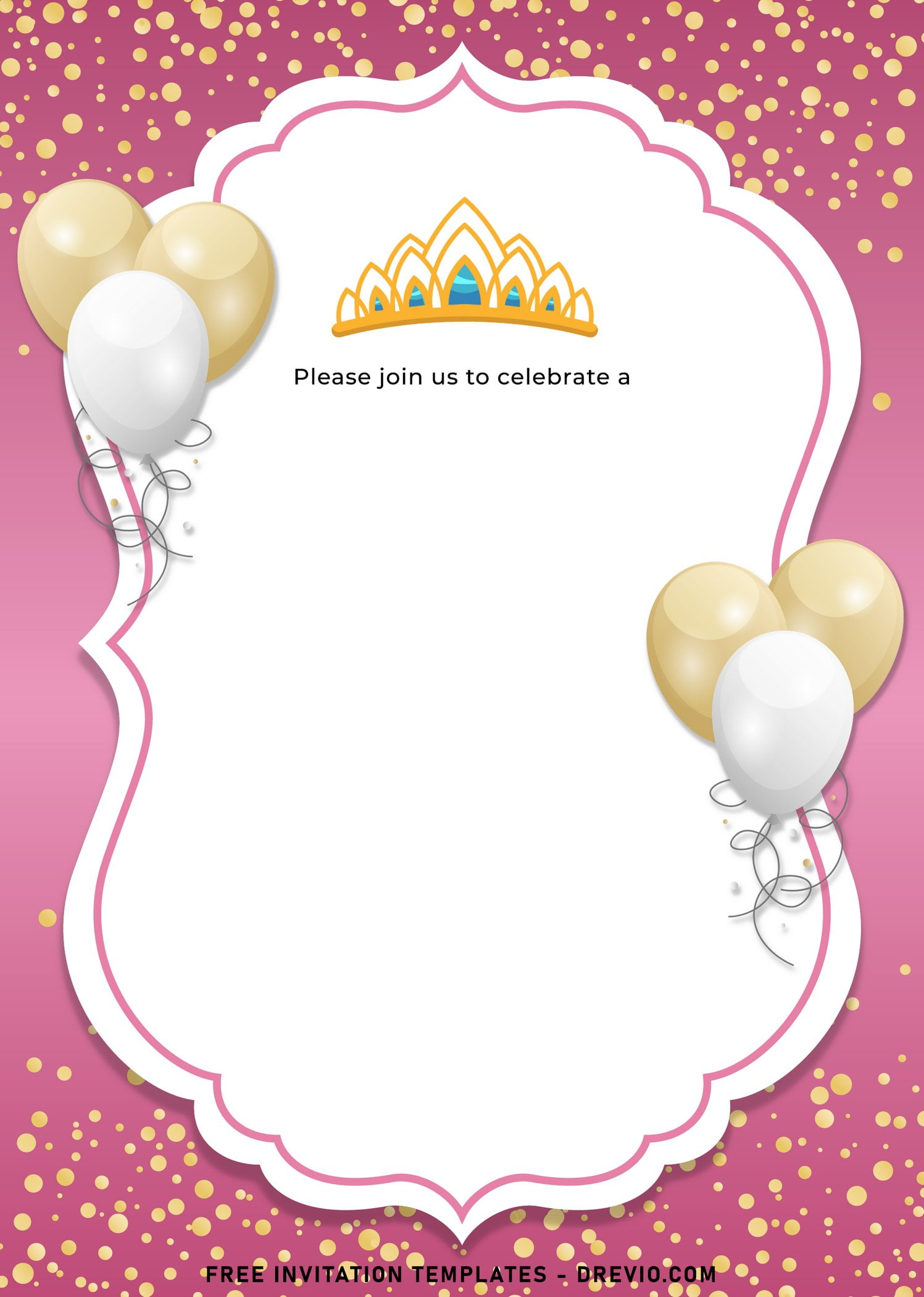 7+ Elegant Gold Confetti Princess Birthday Invitation Templates | Download  Hundreds FREE PRINTABLE Birthday Invitation Templates