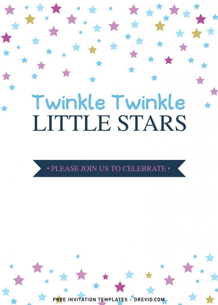 7+ Twinkle Twinkle Little Stars Birthday Invitation Templates For Any Ages and has Colorful stars