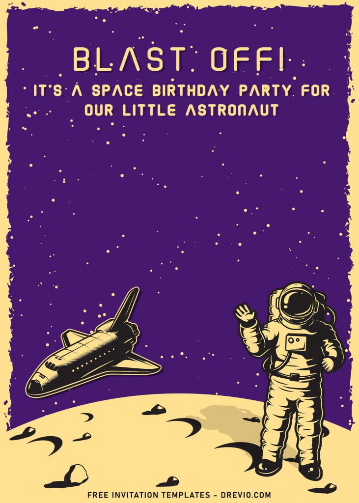 8+ Magnificent Poster Style Outer Space Birthday Invitation Templates and has Space Shuttle Rocket