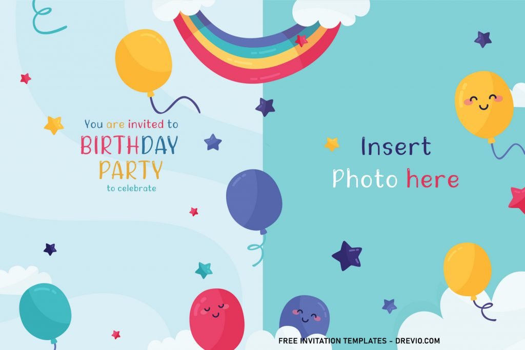 8+ Best Rainbow Party Birthday Invitation Templates For Your Kid's Birthday Party and has