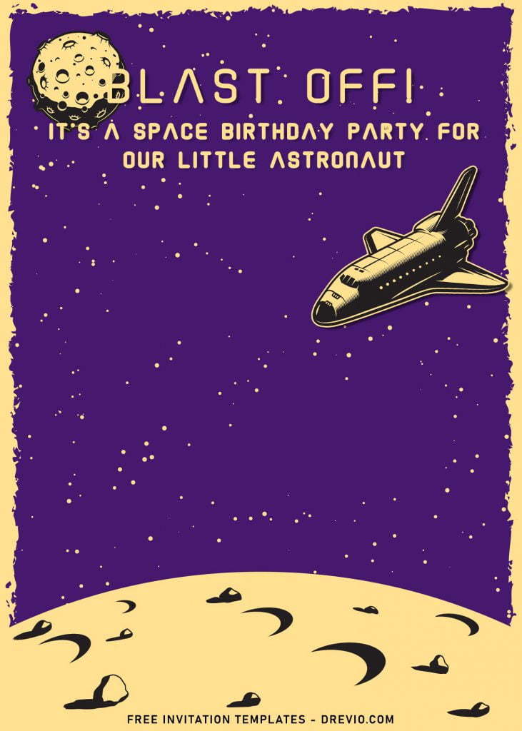 8+ Magnificent Poster Style Outer Space Birthday Invitation Templates and has Spaceship