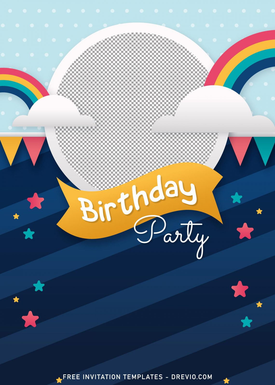 8+ Personalized Kids Birthday Party Invitation Templates For Any Ages and has Pastel Rainbow
