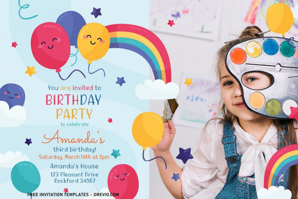 8+ Best Rainbow Party Birthday Invitation Templates For Your Kid's Birthday Party