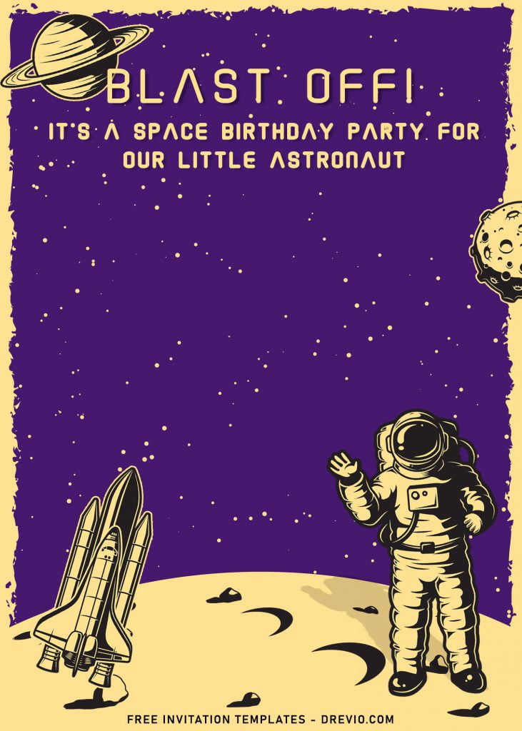 8+ Magnificent Poster Style Outer Space Birthday Invitation Templates and has Moon Surface