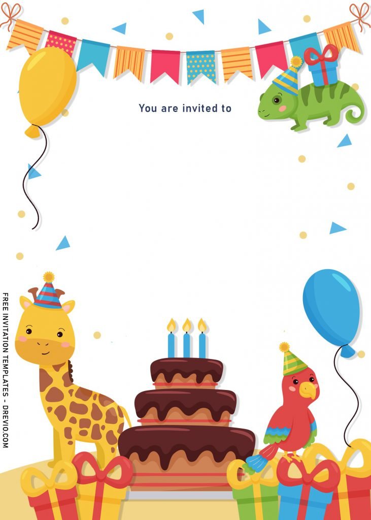 8+ Cute Woodland Animals Birthday Invitation Templates and has Baby Giraffe