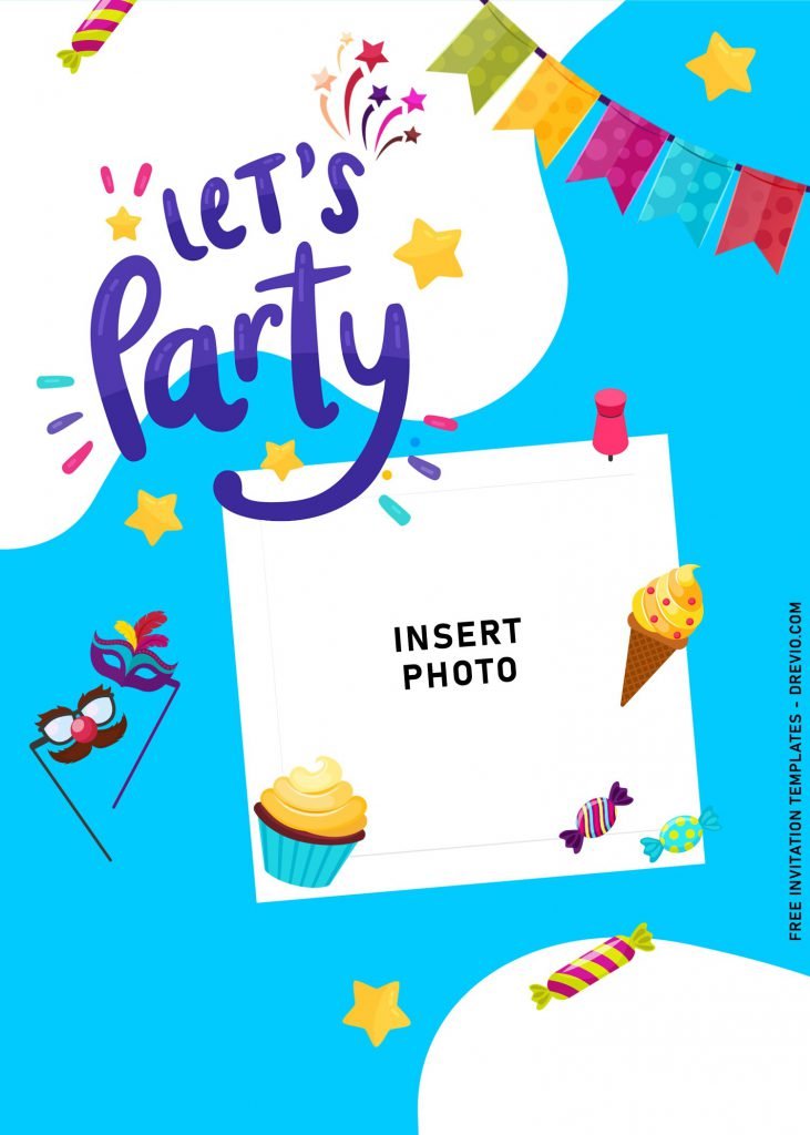 10+ Fresh Let’s Party Up Birthday Invitation Templates For Summer Kids Birthday Party and has Parade Mask