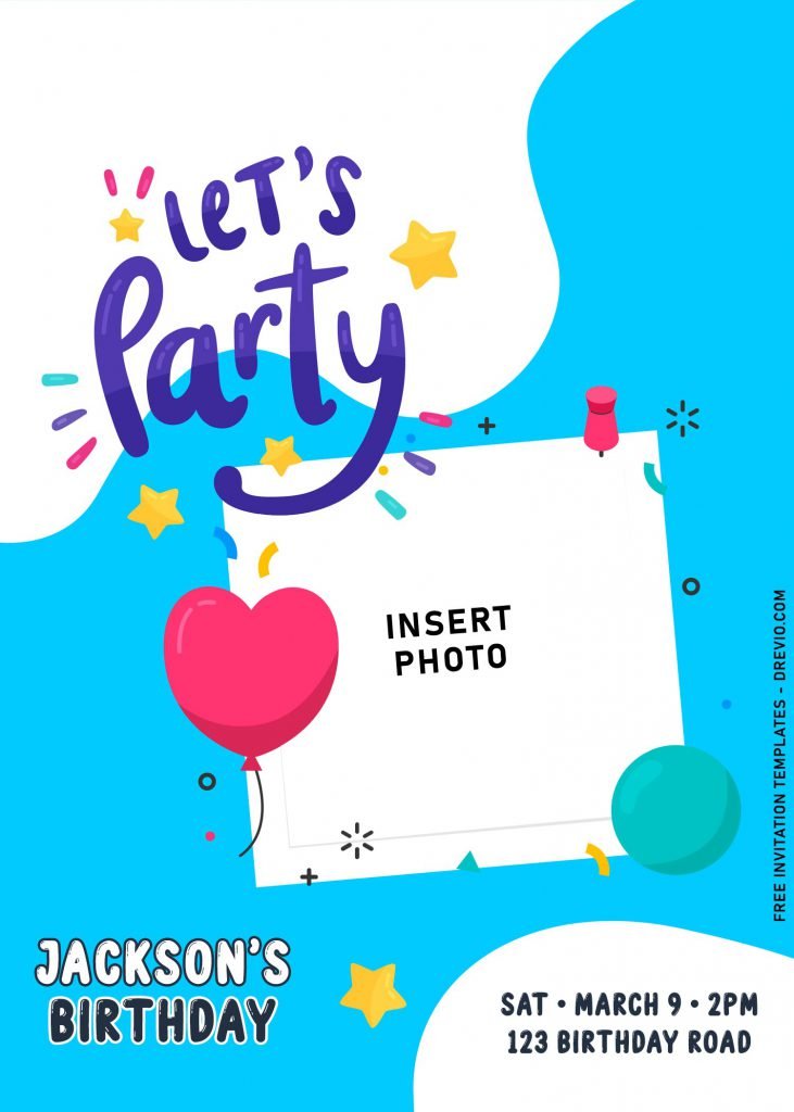 10+ Fresh Let’s Party Up Birthday Invitation Templates For Summer Kids Birthday Party and has Stars