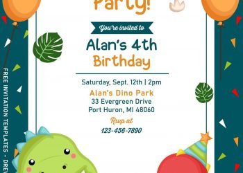 9+ Awesome Dino Party Birthday Invitation Templates