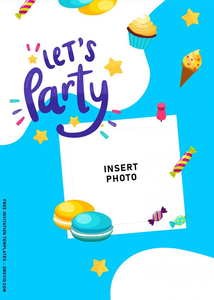 10+ Fresh Let’s Party Up Birthday Invitation Templates For Summer Kids Birthday Party and has portrait orientation