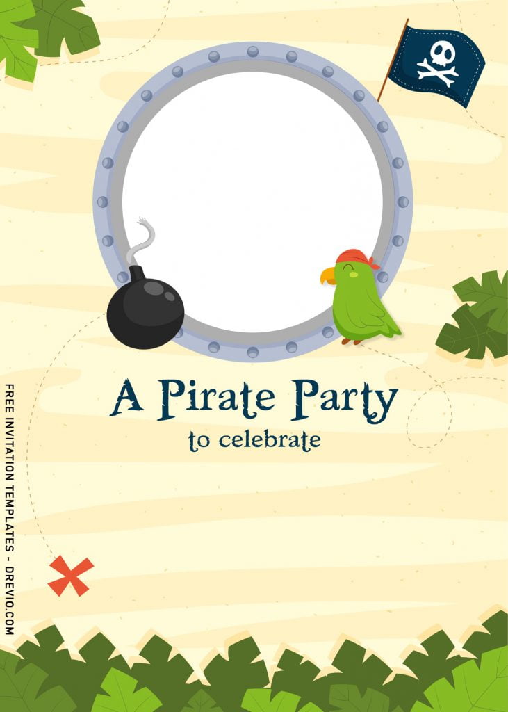 Invitation Template of 9+ Cute Pirate Birthday Invitation Templates 6