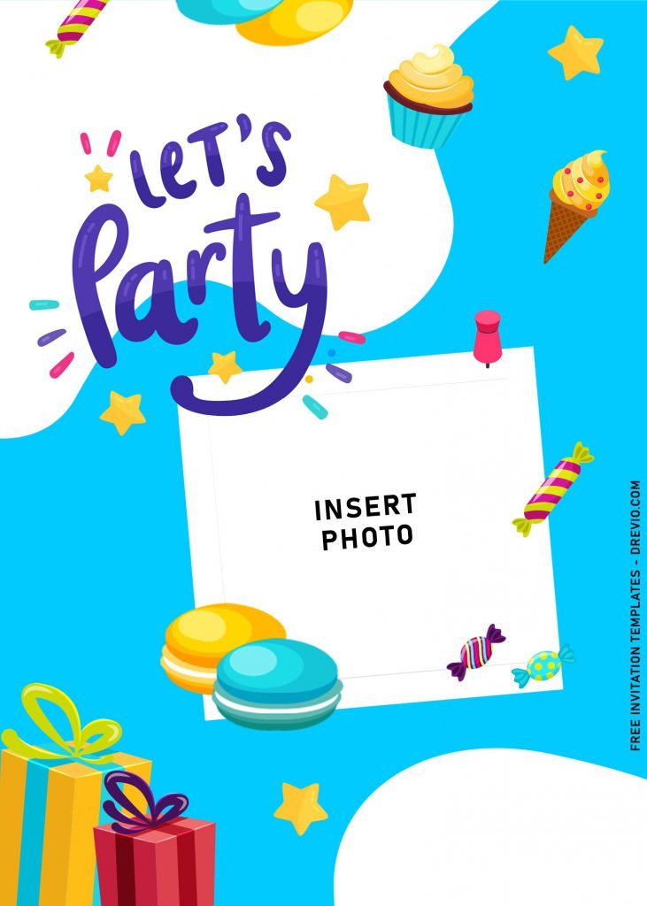 10+ Fresh Let’s Party Up Birthday Invitation Templates For Summer Kids Birthday Party and has Birthday Gift Boxes