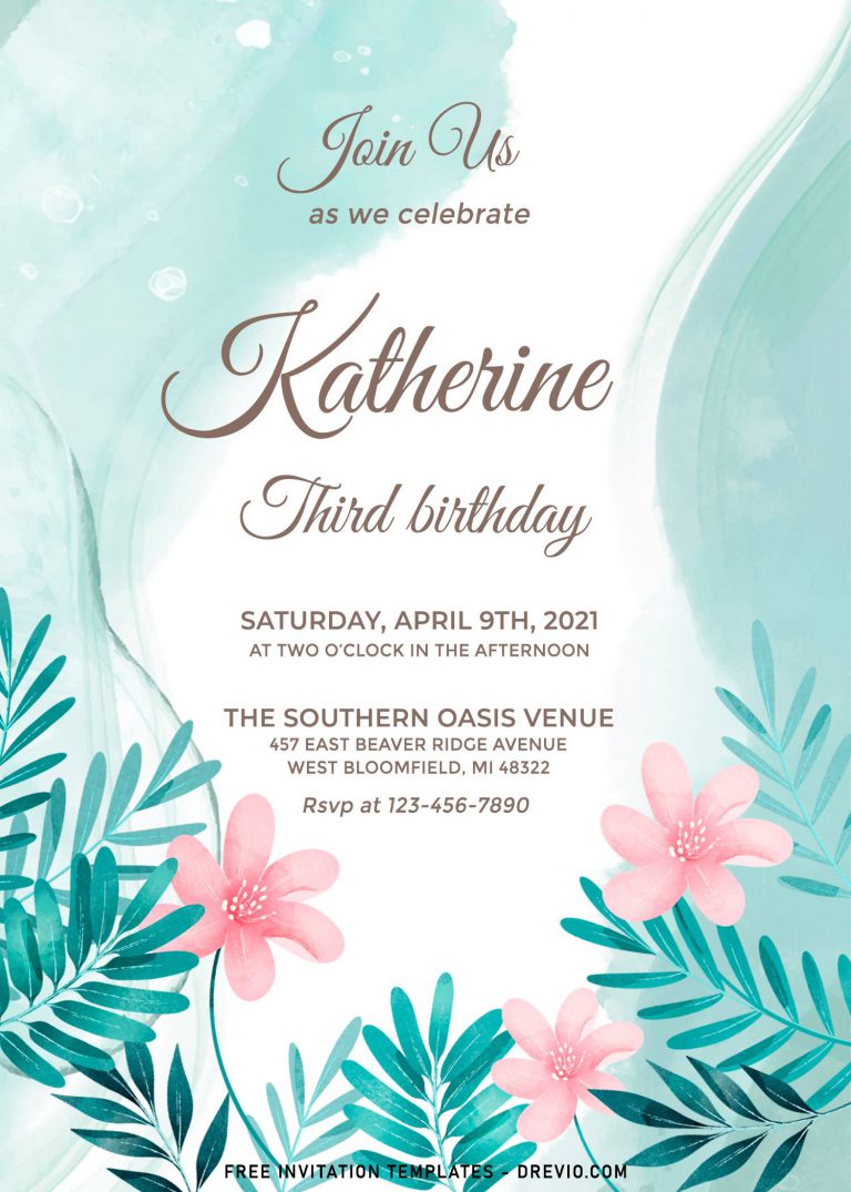 10+ Best Watercolor Leaf Birthday Invitation Templates To Help You Set ...