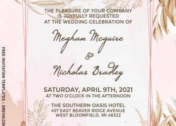 11+ Greenery Leaves And Pampas Grass Wedding Invitation Templates
