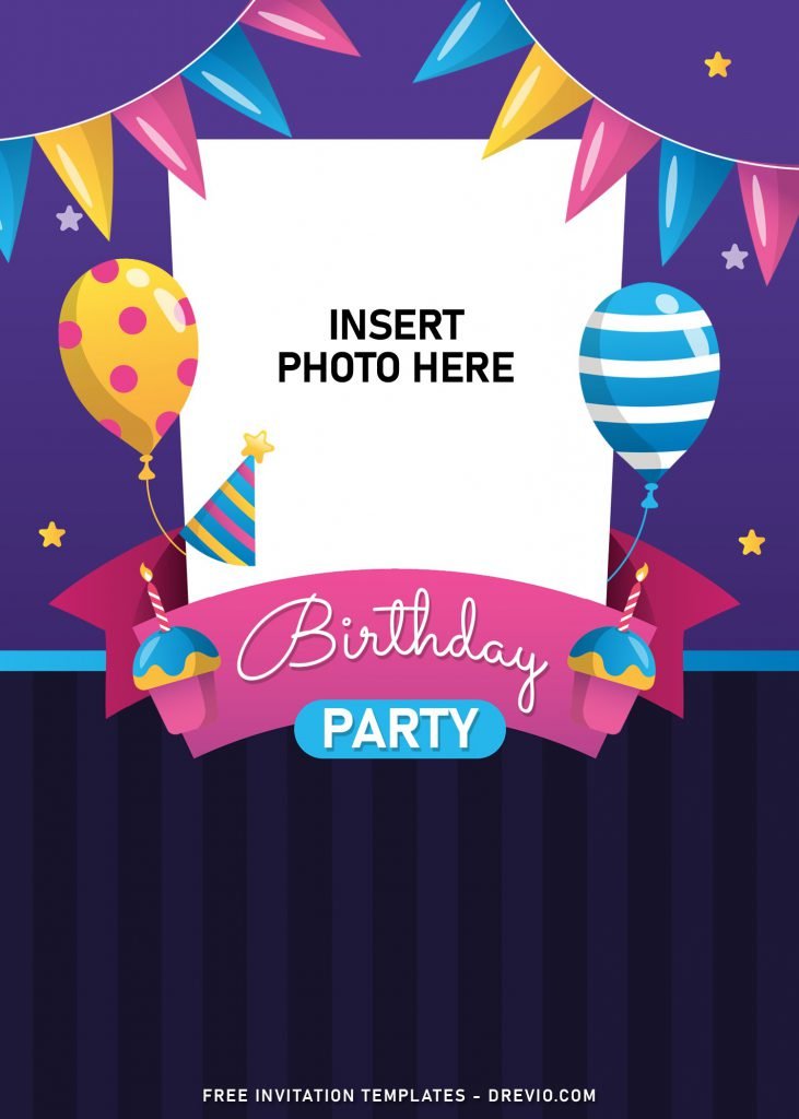 11+ Fun Birthday Invitation Templates For Your Kid's Upcoming Birthday Party and has cute birthday hat