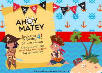 11+ Ahoy Pirate Birthday Invitation Templates For Your Kid's Birthday Party