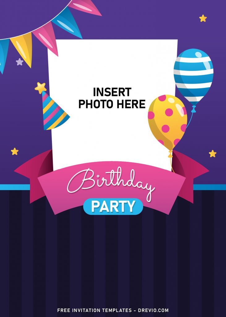 11+ Fun Birthday Invitation Templates For Your Kid's Upcoming Birthday Party and has colorful balloons