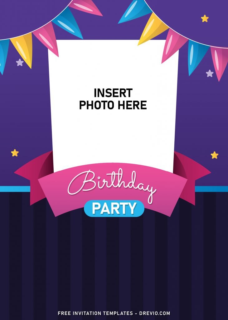 11+ Fun Birthday Invitation Templates For Your Kid's Upcoming Birthday Party and has pink ribbon