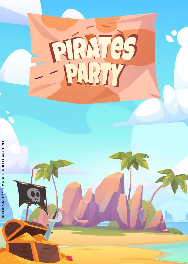 7+ Personalized Pirate Birthday Invitation Templates For Any Ages and has Pirate Treasure Chest