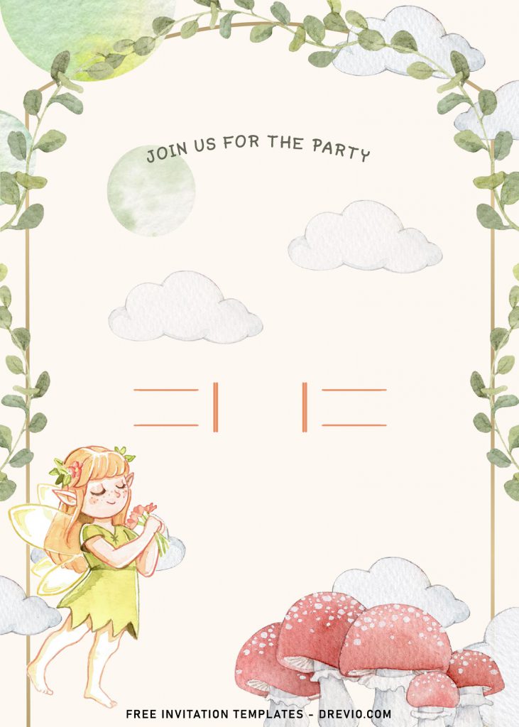 7+ Mermaid And Fairy Tale Themed Birthday Invitation Templates and has Watercolor Clouds