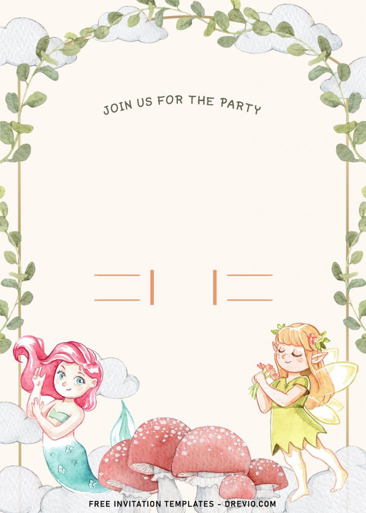 7+ Mermaid And Fairy Tale Themed Birthday Invitation Templates and has Solid White Background