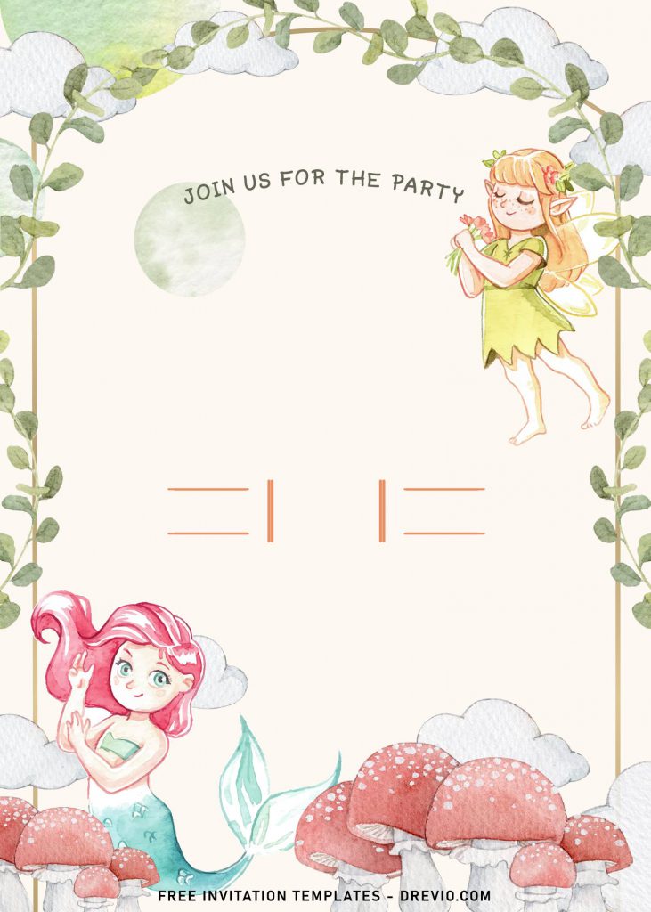 7+ Mermaid And Fairy Tale Themed Birthday Invitation Templates and has Watercolor Mermaid