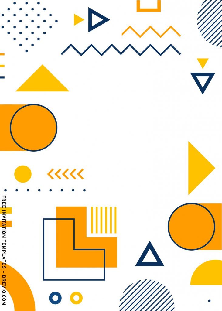 8+ Creative Geometric Shapes Birthday Invitation Templates and has colorful irregular shapes