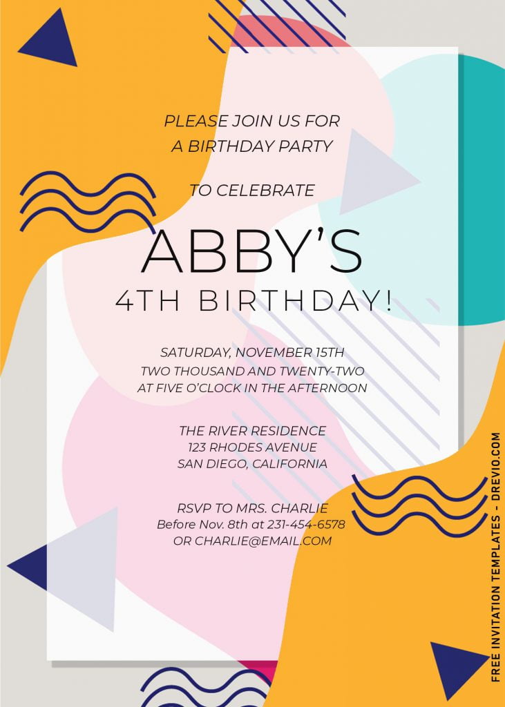 10+ Artistic Geometric Shapes Birthday Invitation Templates